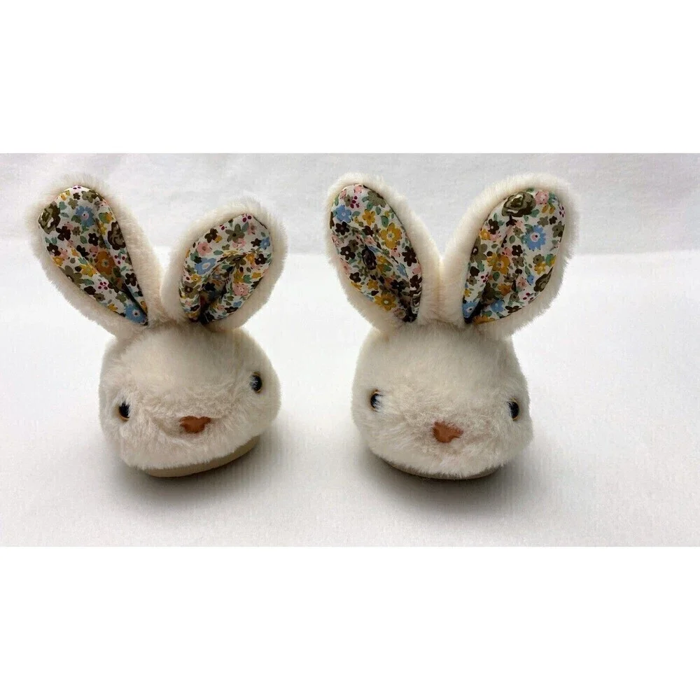 Toddler Size 2 Faux Fur Bunny Nonslip Cushion Insole Slippers Floral Easter